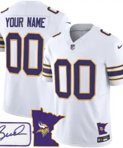 Alternative view of Minnesota Vikings Nike Classic Bud Grant Patch Custom Limited Stitched Jersey V2 - Purple