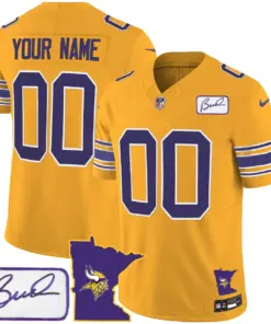 Minnesota Vikings Nike Classic Bud Grant Patch Custom Limited Stitched Jersey V2 - Purple - Image 4
