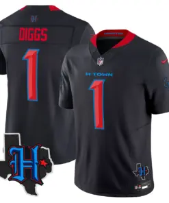 Alternative view of Houston Texans Nike 2024 Texas Patch Vapor Limited Stitched Jersey - Black