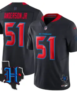 Houston Texans Nike 2024 Texas Patch Vapor Limited Stitched Jersey - Black - Image 7