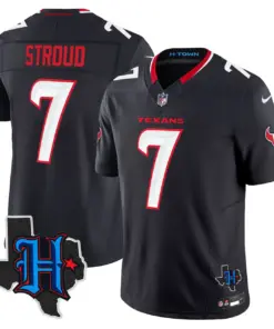 Houston Texans Nike 2024 Texas Patch Vapor Limited Stitched Jersey - Black - Image 9