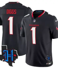 Houston Texans Nike 2024 Texas Patch Vapor Limited Stitched Jersey - Black - Image 10