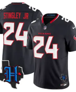 Houston Texans Nike 2024 Texas Patch Vapor Limited Stitched Jersey - Black - Image 13