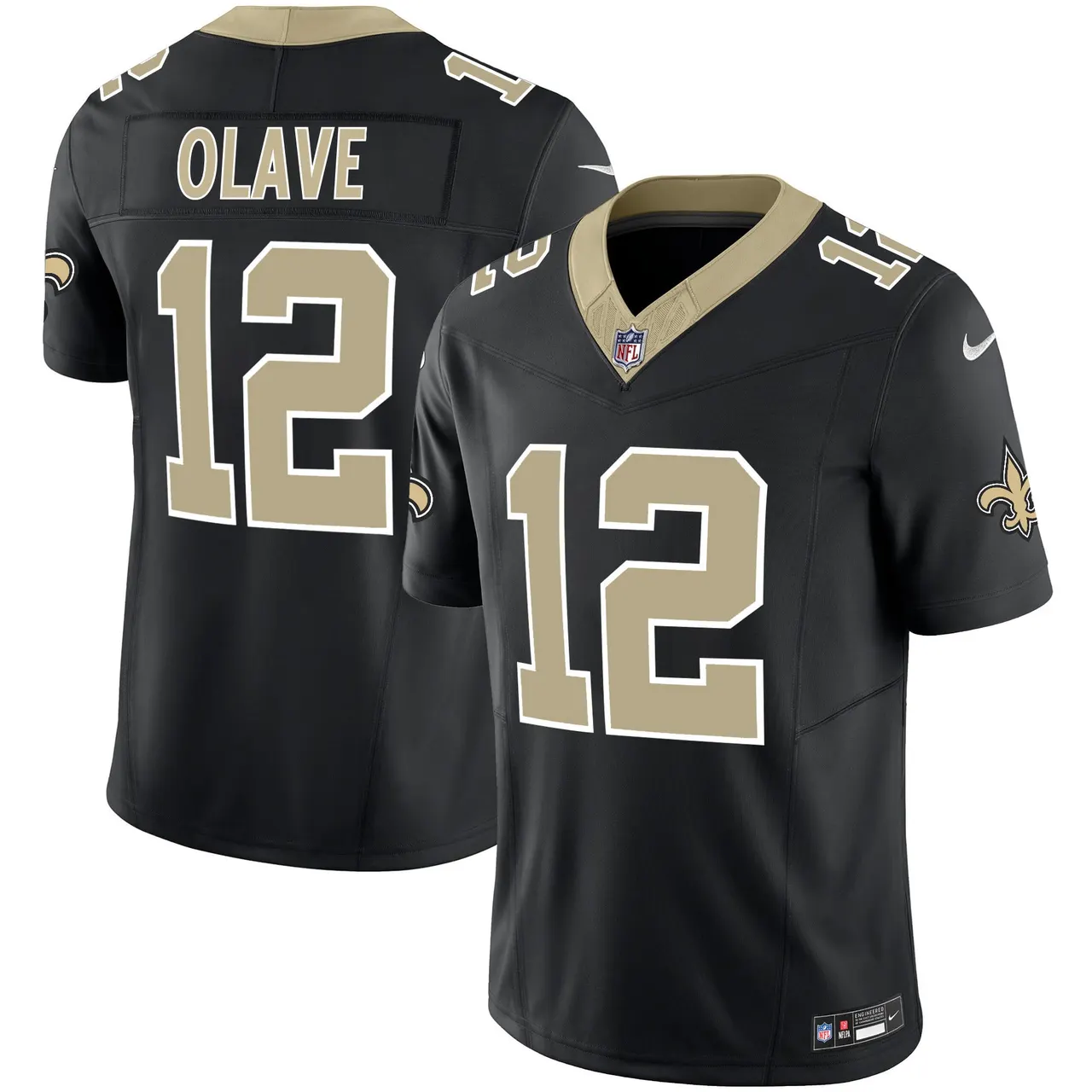 New Orleans Saints Nike Vapor Limited Stitched Jersey - Black - Image 2