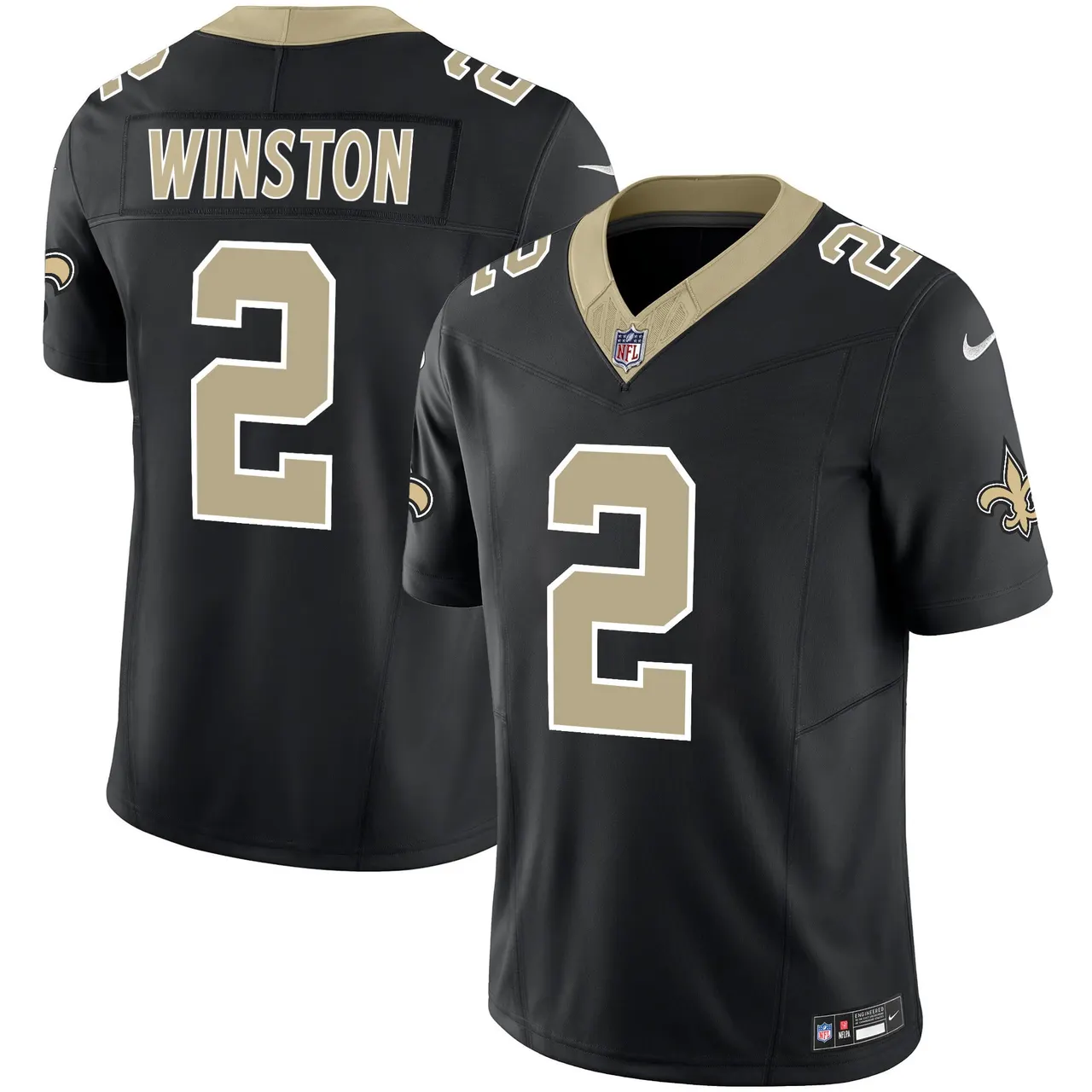 New Orleans Saints Nike Vapor Limited Stitched Jersey - Black - Image 6
