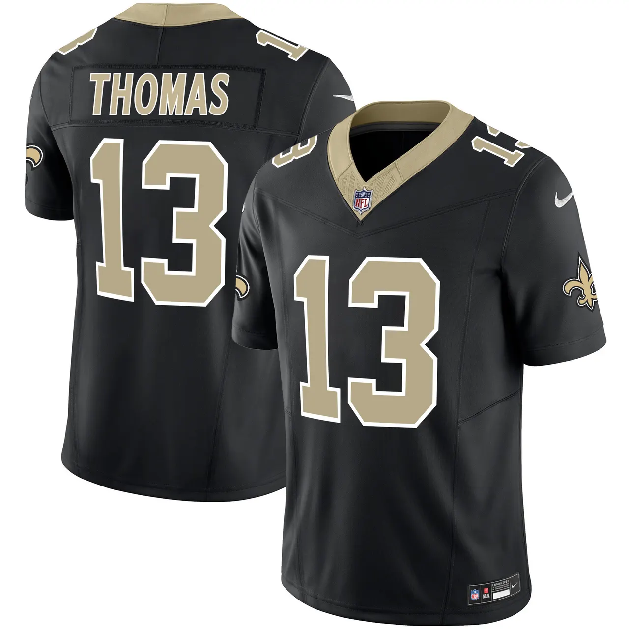 New Orleans Saints Nike Vapor Limited Stitched Jersey - Black - Image 7
