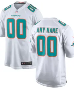 Miami Dolphins Nike Custom Stitched Jersey - White - Image 2