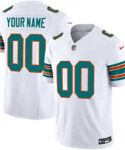 Miami Dolphins Nike Vapor Custom Limited Stitched Jersey - White - Image 2