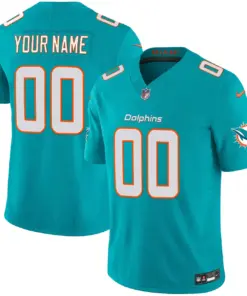 Miami Dolphins Nike Vapor Custom Limited Stitched Jersey - White - Image 3