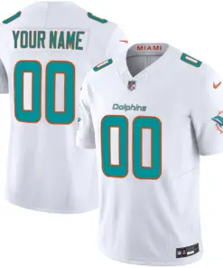 Miami Dolphins Nike Vapor Custom Limited Stitched Jersey - White - Image 4