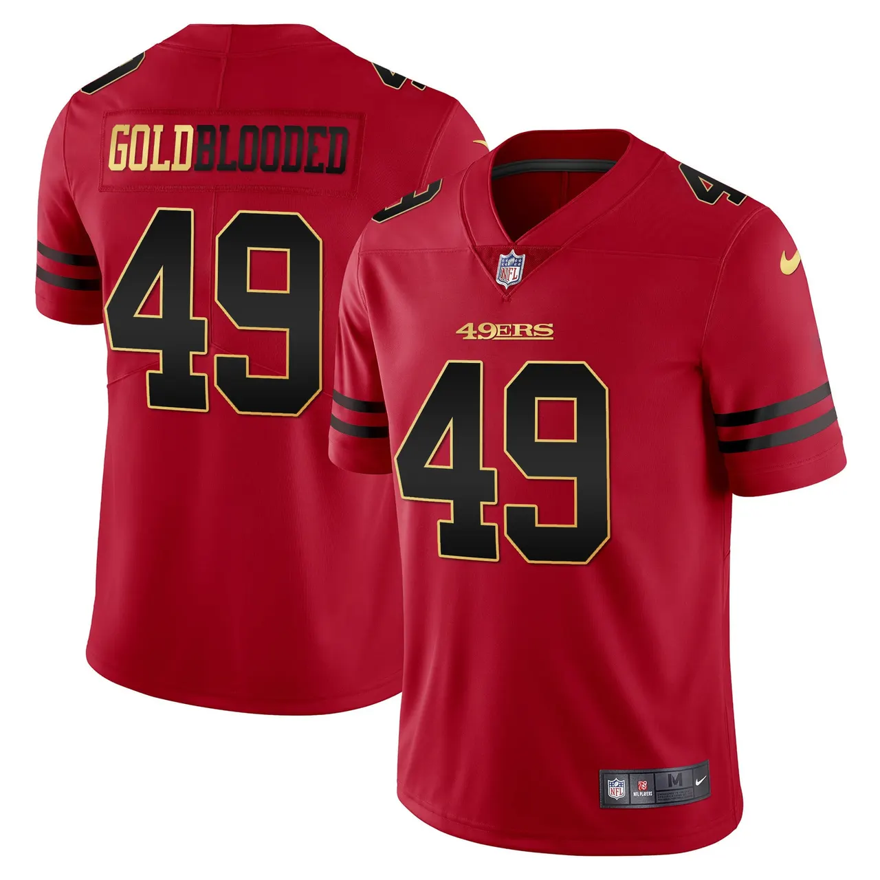 San Francisco 49ers Nike Blooded Stitched Jersey - Gold - Image 3