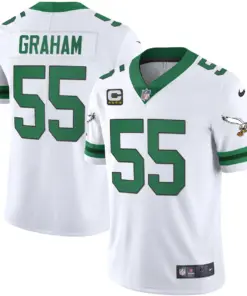 Philadelphia Eagles Nike Throwback Kelly Vapor Stitched Jersey - White - Image 4