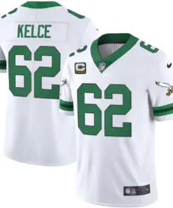 Philadelphia Eagles Nike Throwback Kelly Vapor Stitched Jersey - White - Image 7