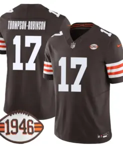Alternative view of Cleveland Browns Nike 75th Anniversary + Ohio States Location Patch Limited Jersey