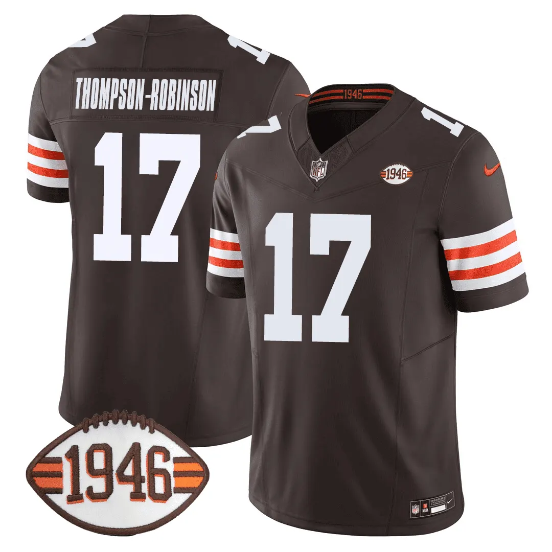 Cleveland Browns Nike 75th Anniversary + Ohio States Location Patch Limited Jersey - Image 2