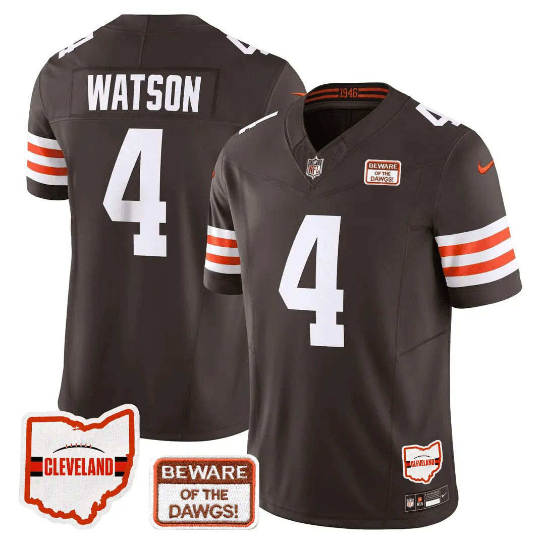 Cleveland Browns Nike 75th Anniversary + Ohio States Location Patch Limited Jersey - Image 7