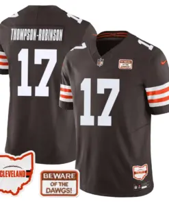 Cleveland Browns Nike 75th Anniversary + Ohio States Location Patch Limited Jersey - Image 8