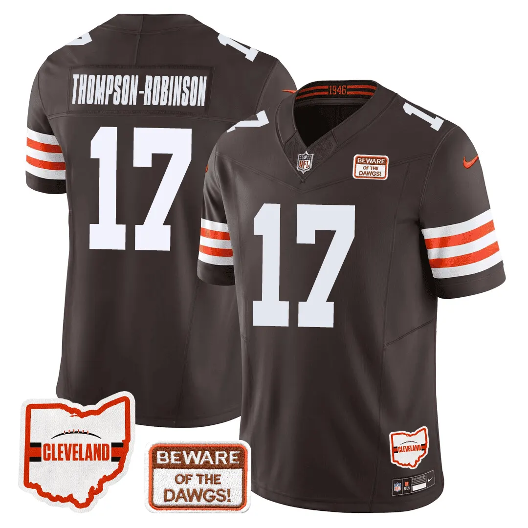 Cleveland Browns Nike 75th Anniversary + Ohio States Location Patch Limited Jersey - Image 8