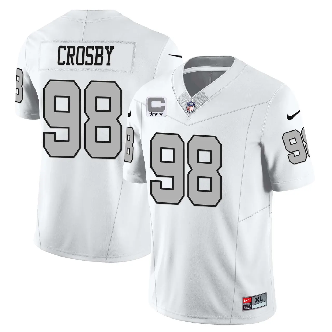 Las Vegas Raiders Nike 2023 Limited Stitched Jersey - Silver - Image 7