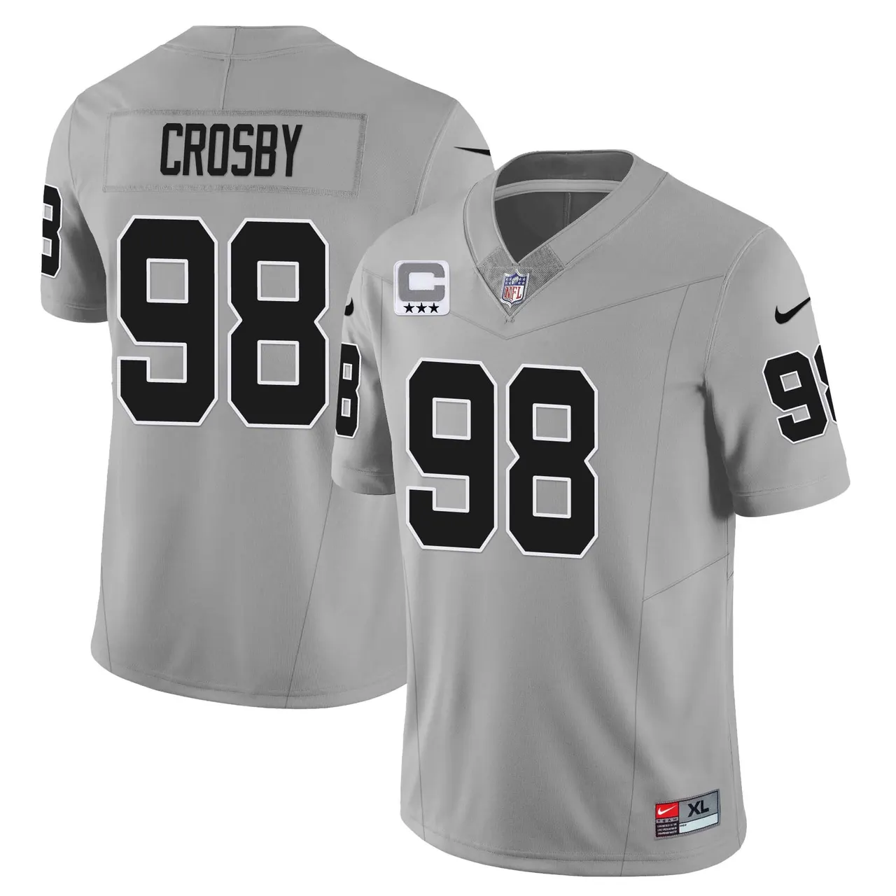 Las Vegas Raiders Nike 2023 Limited Stitched Jersey - Silver - Image 17