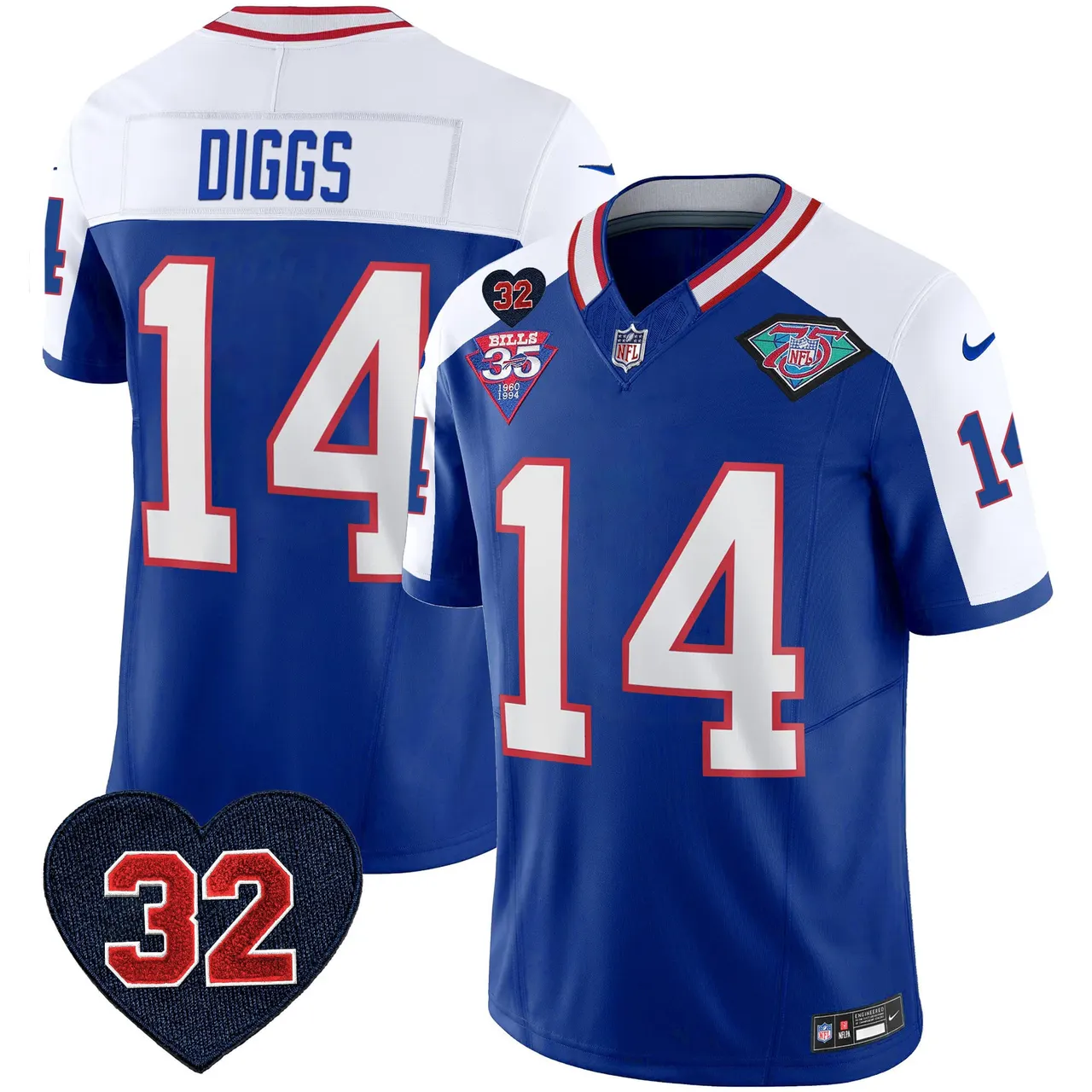 Buffalo Bills Nike 1994 Throwback O.J. Simpson Patch Vapor Limited Stitched Jersey - Image 3