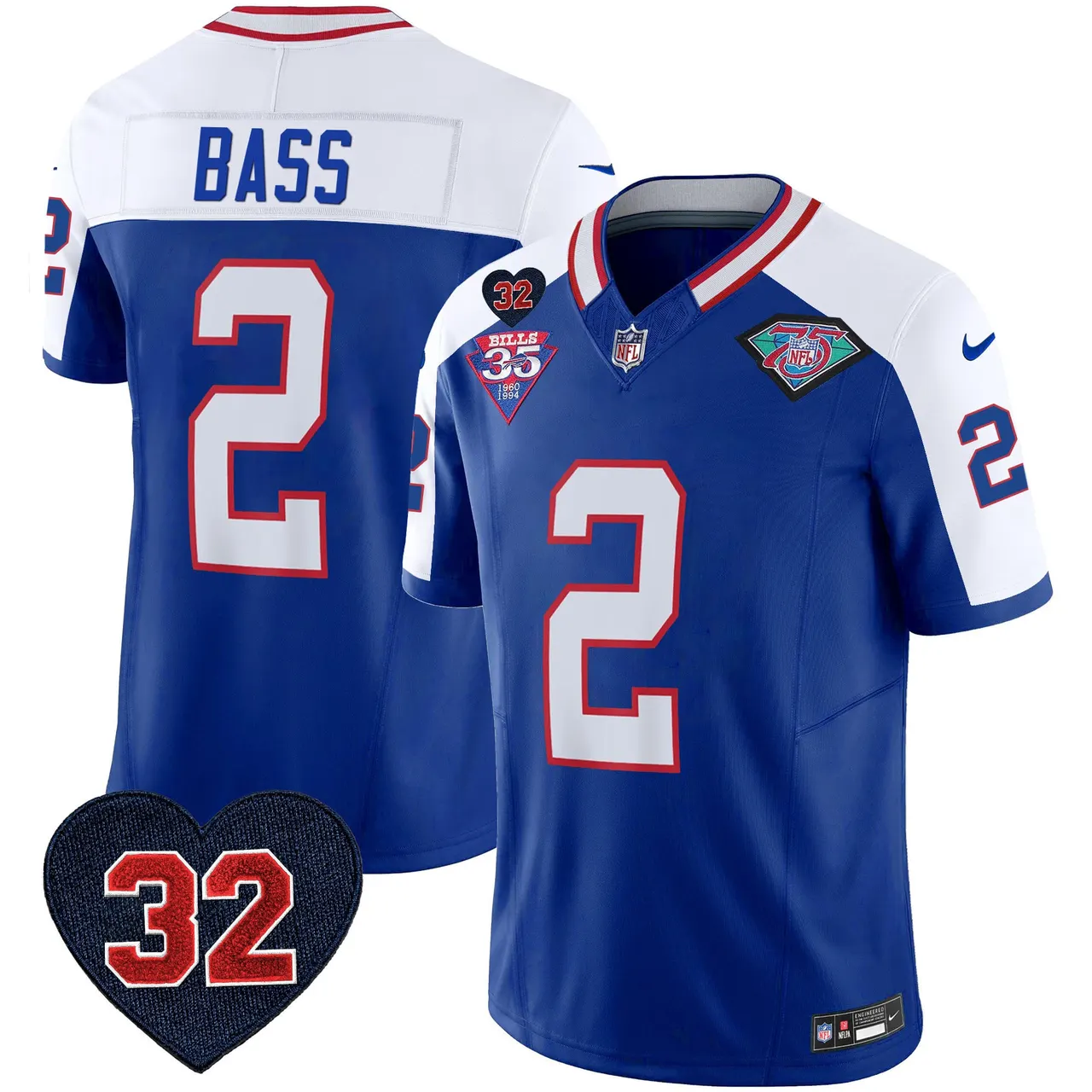 Buffalo Bills Nike 1994 Throwback O.J. Simpson Patch Vapor Limited Stitched Jersey - Image 9