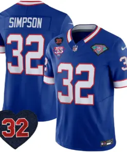 Buffalo Bills Nike 1994 Throwback O.J. Simpson Patch Vapor Limited Stitched Jersey - Image 10