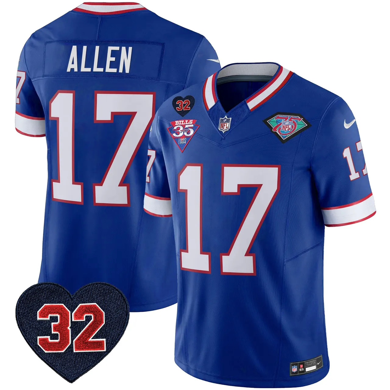 Buffalo Bills Nike 1994 Throwback O.J. Simpson Patch Vapor Limited Stitched Jersey - Image 11