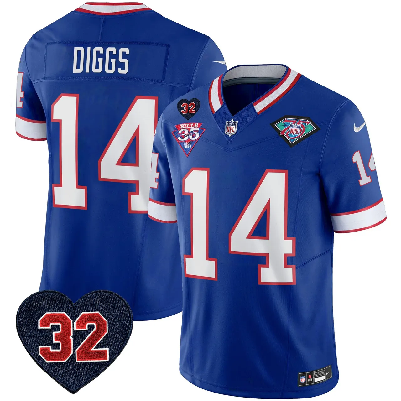 Buffalo Bills Nike 1994 Throwback O.J. Simpson Patch Vapor Limited Stitched Jersey - Image 12
