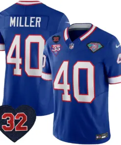 Buffalo Bills Nike 1994 Throwback O.J. Simpson Patch Vapor Limited Stitched Jersey - Image 13