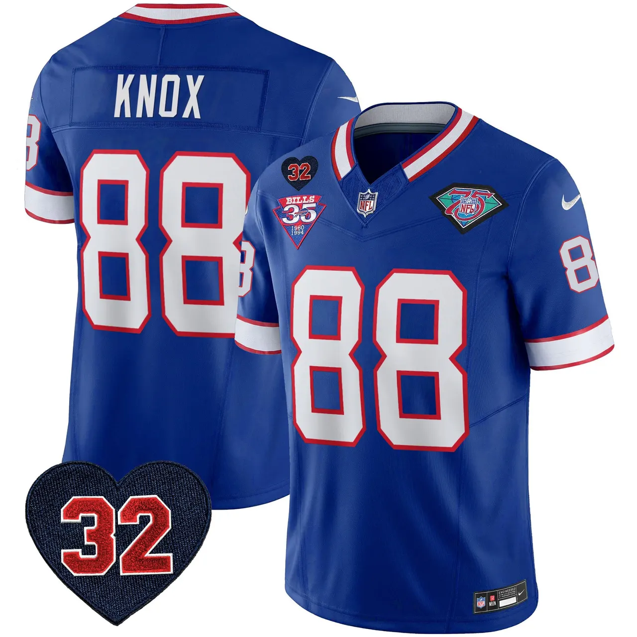 Buffalo Bills Nike 1994 Throwback O.J. Simpson Patch Vapor Limited Stitched Jersey - Image 14