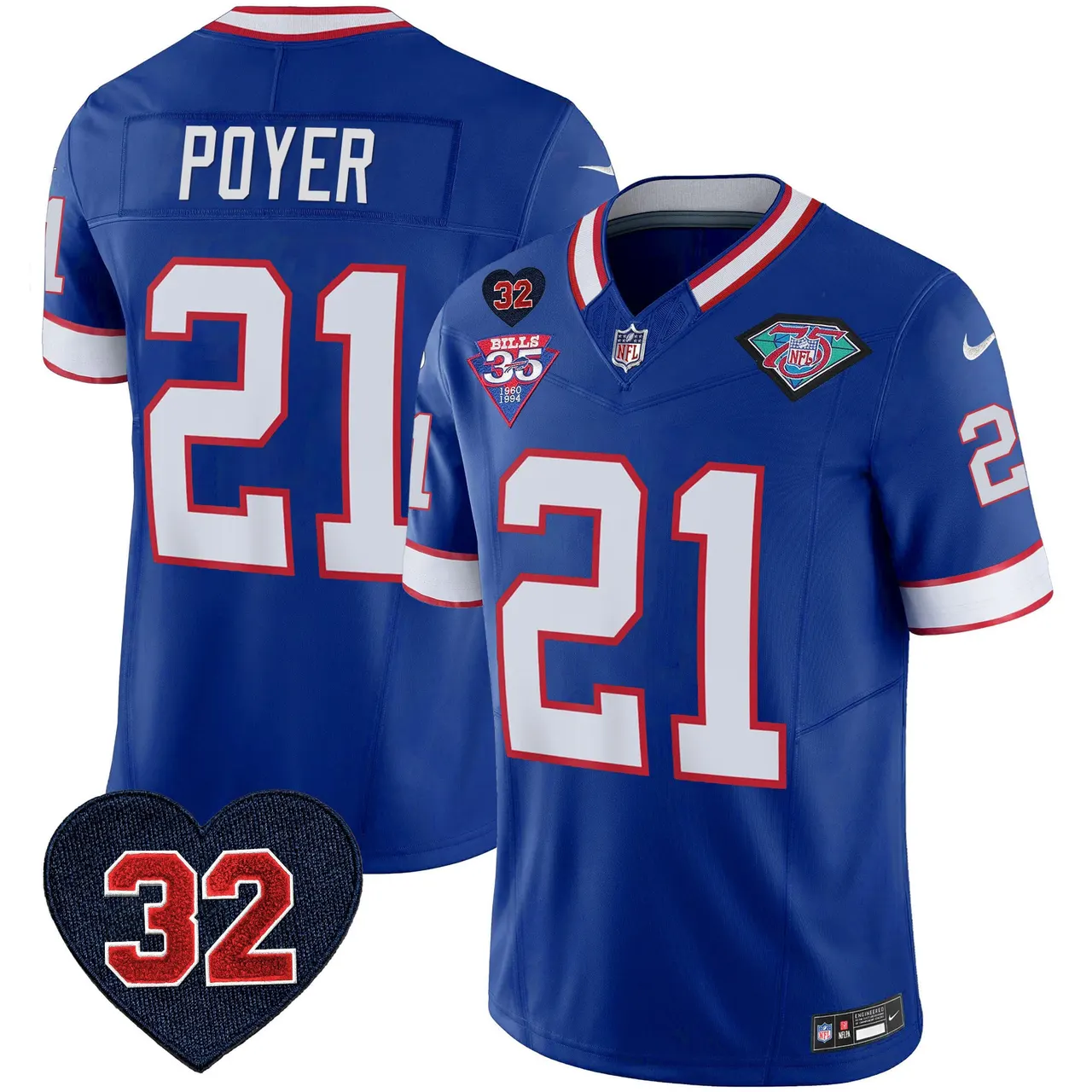 Buffalo Bills Nike 1994 Throwback O.J. Simpson Patch Vapor Limited Stitched Jersey - Image 16