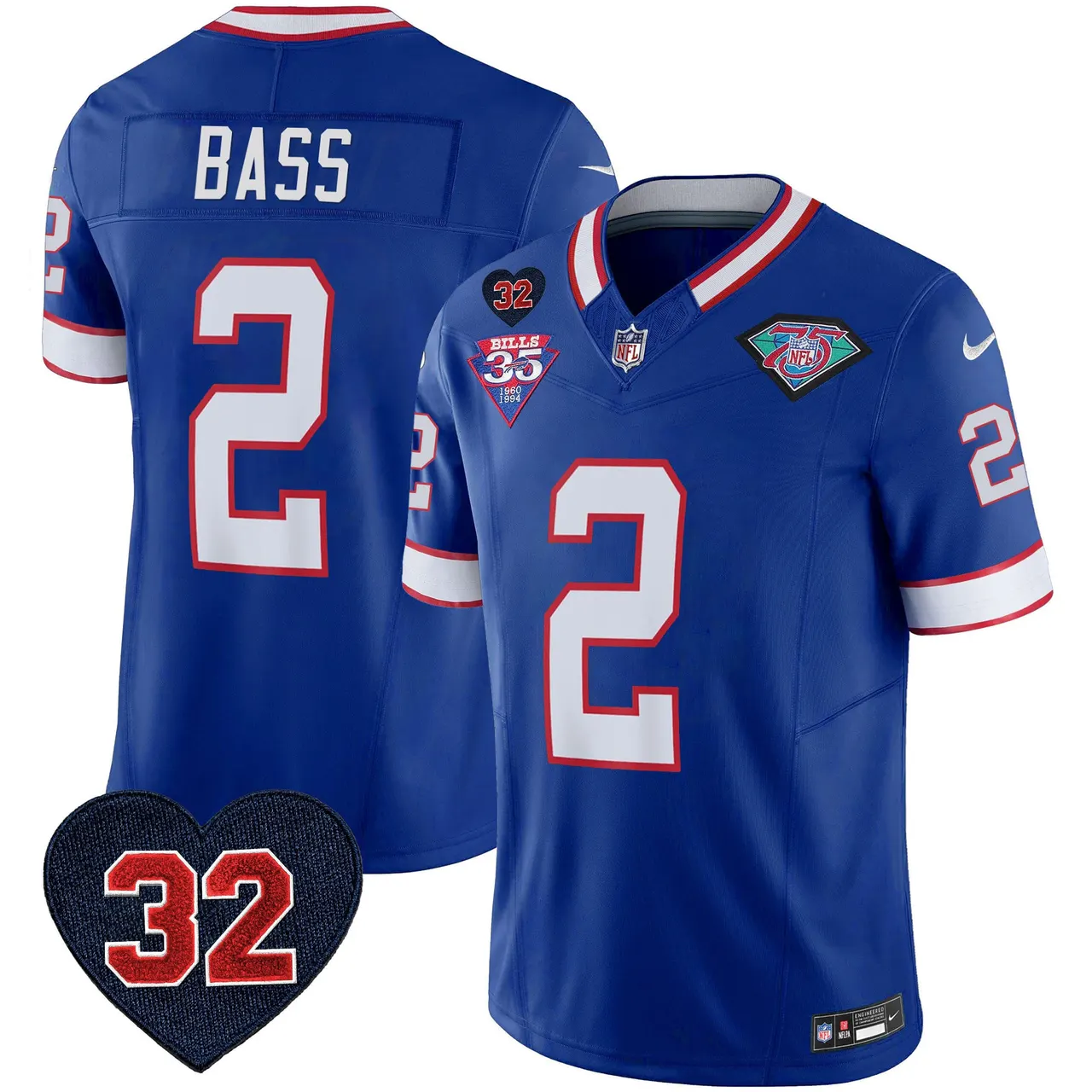 Buffalo Bills Nike 1994 Throwback O.J. Simpson Patch Vapor Limited Stitched Jersey - Image 18