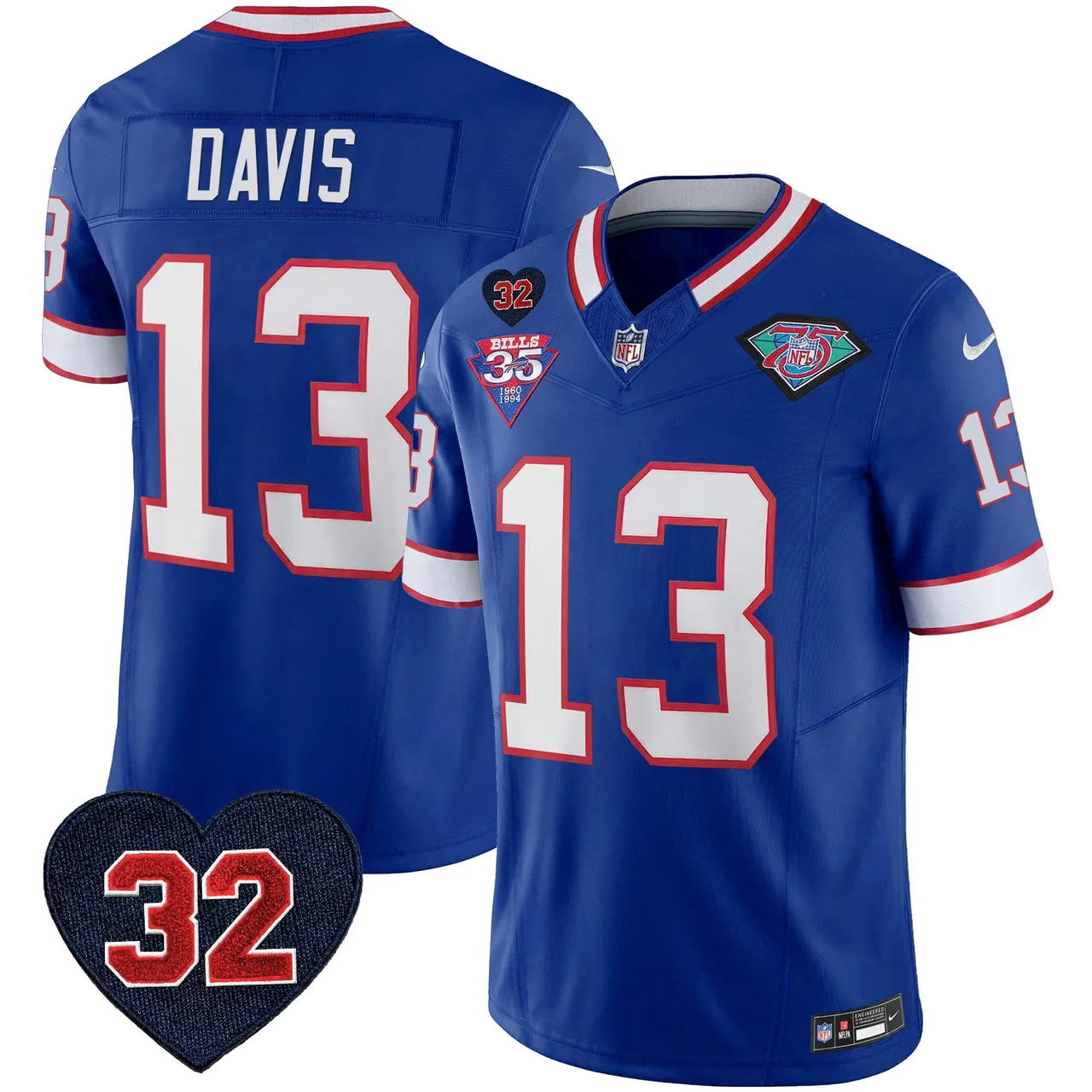 Buffalo Bills Nike 1994 Throwback O.J. Simpson Patch Vapor Limited Stitched Jersey - Image 17