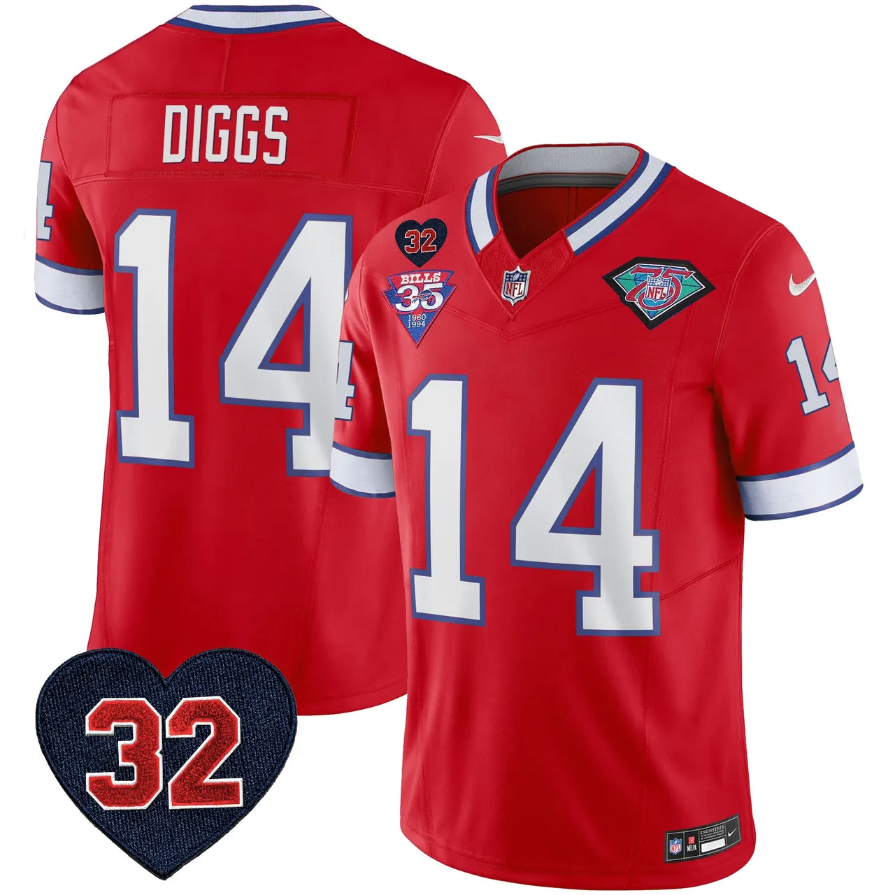 Buffalo Bills Nike 1994 Throwback O.J. Simpson Patch Vapor Limited Stitched Jersey - Image 21