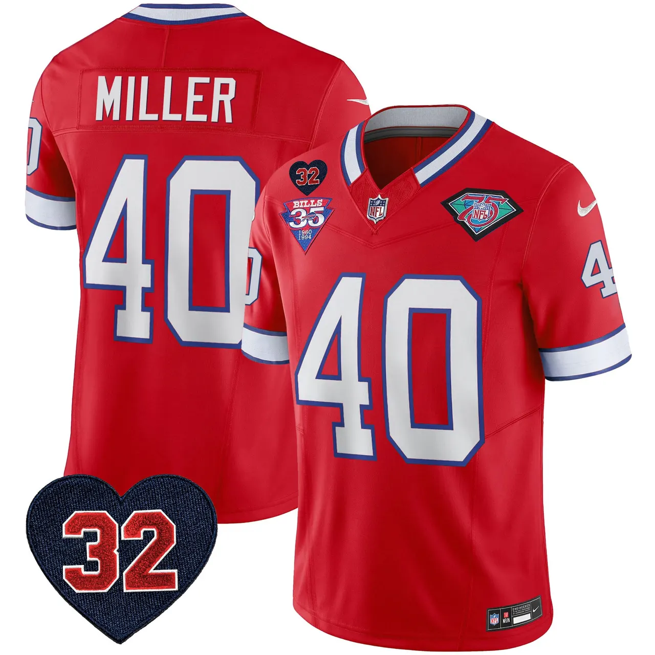 Buffalo Bills Nike 1994 Throwback O.J. Simpson Patch Vapor Limited Stitched Jersey - Image 22