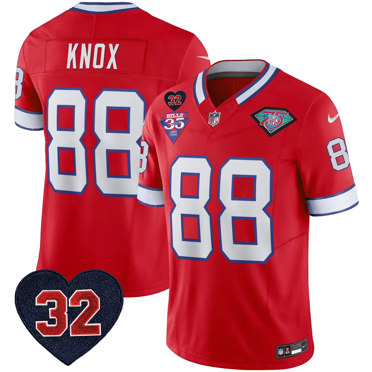 Buffalo Bills Nike 1994 Throwback O.J. Simpson Patch Vapor Limited Stitched Jersey - Image 23