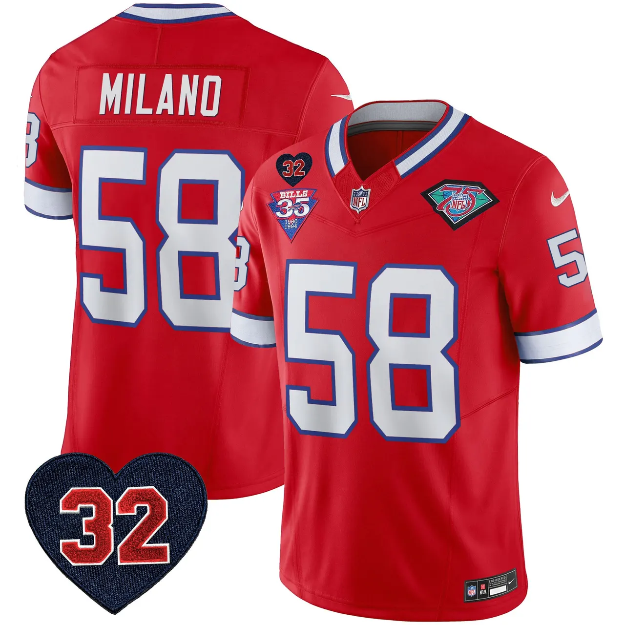 Buffalo Bills Nike 1994 Throwback O.J. Simpson Patch Vapor Limited Stitched Jersey - Image 24