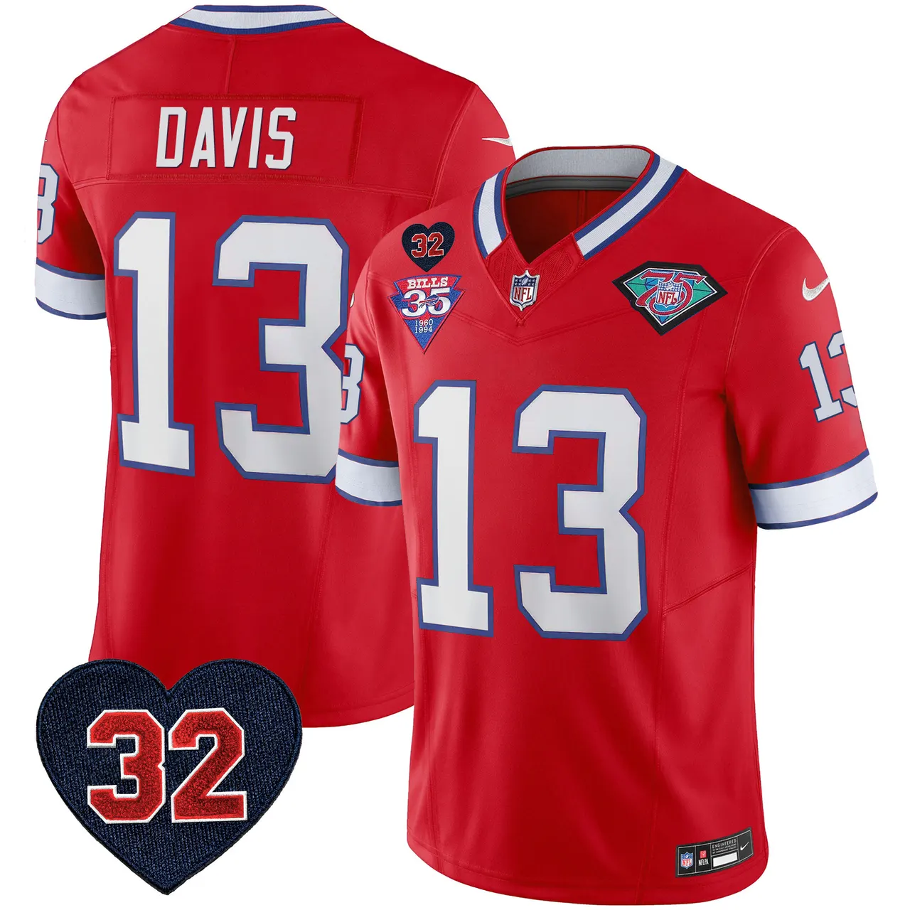 Buffalo Bills Nike 1994 Throwback O.J. Simpson Patch Vapor Limited Stitched Jersey - Image 26