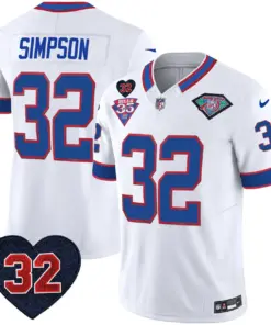 Buffalo Bills Nike 1994 Throwback O.J. Simpson Patch Vapor Limited Stitched Jersey - Image 28