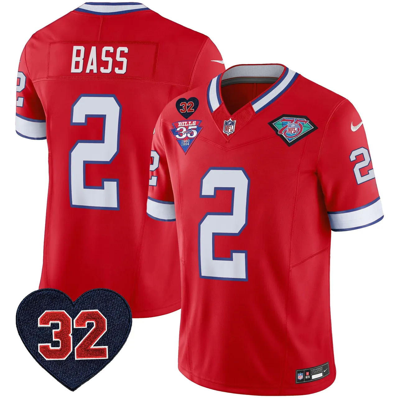 Buffalo Bills Nike 1994 Throwback O.J. Simpson Patch Vapor Limited Stitched Jersey - Image 27