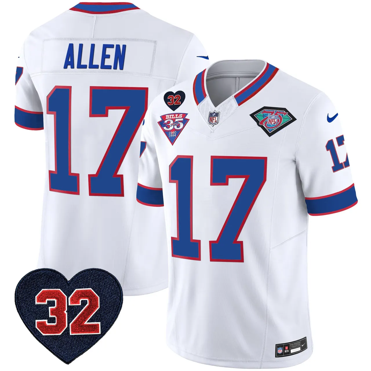 Buffalo Bills Nike 1994 Throwback O.J. Simpson Patch Vapor Limited Stitched Jersey - Image 29