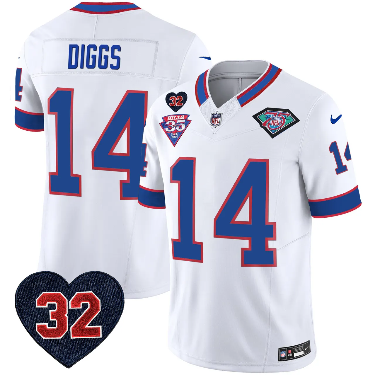 Buffalo Bills Nike 1994 Throwback O.J. Simpson Patch Vapor Limited Stitched Jersey - Image 30