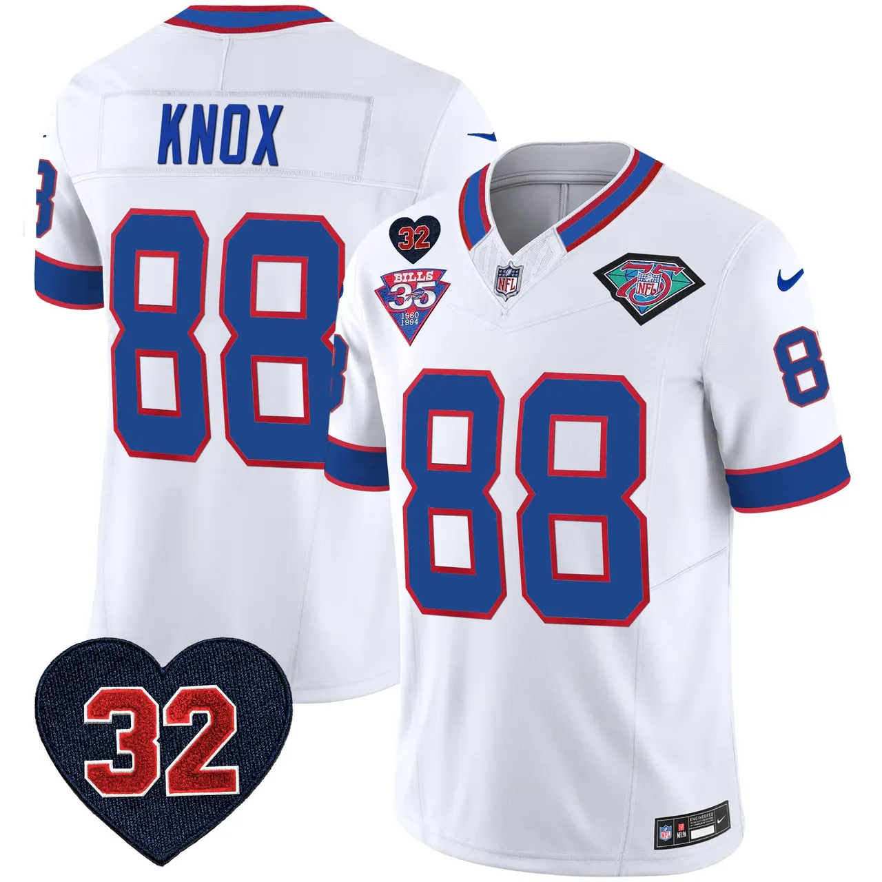 Buffalo Bills Nike 1994 Throwback O.J. Simpson Patch Vapor Limited Stitched Jersey - Image 32