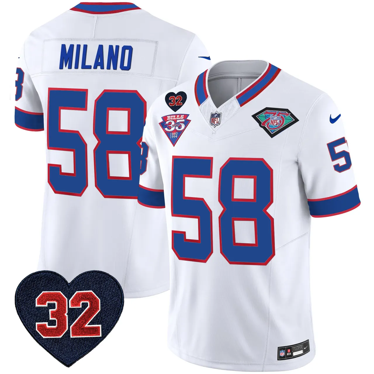 Buffalo Bills Nike 1994 Throwback O.J. Simpson Patch Vapor Limited Stitched Jersey - Image 33