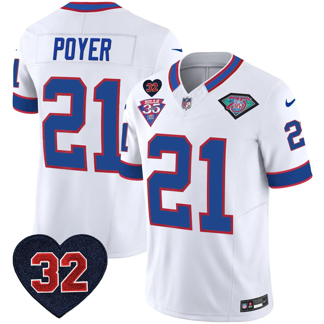 Buffalo Bills Nike 1994 Throwback O.J. Simpson Patch Vapor Limited Stitched Jersey - Image 34