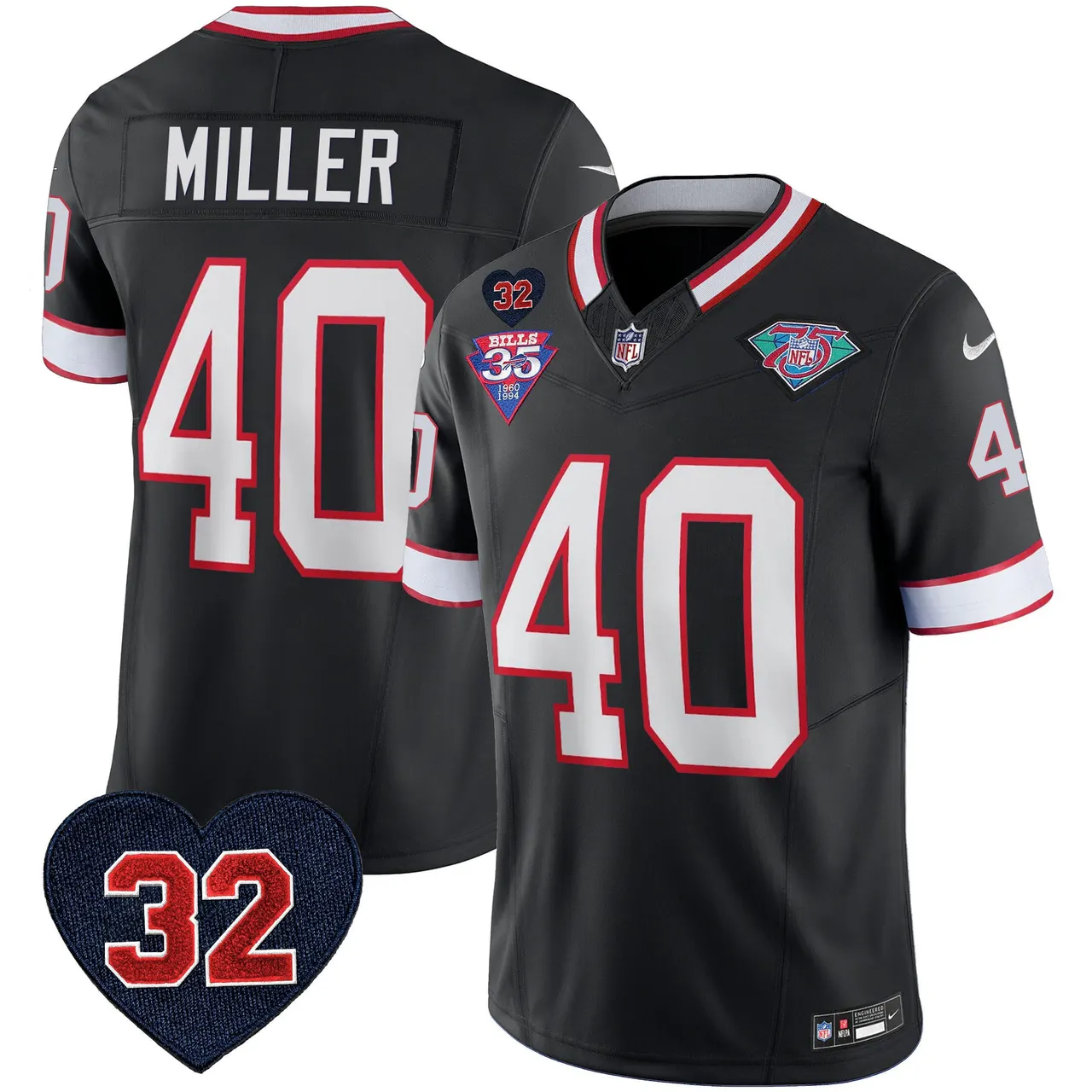 Buffalo Bills Nike 1994 Throwback O.J. Simpson Patch Vapor Limited Stitched Jersey - Image 40