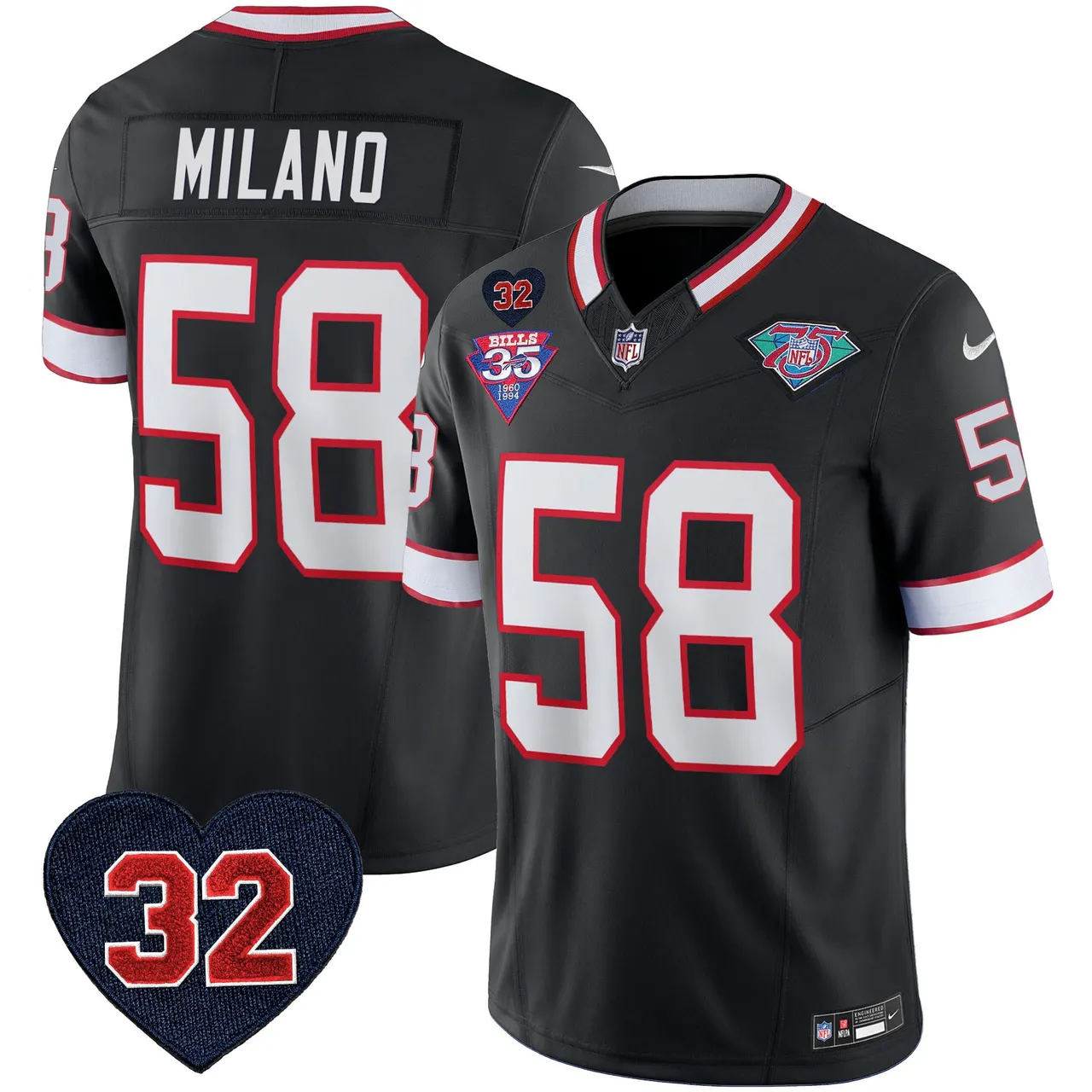 Buffalo Bills Nike 1994 Throwback O.J. Simpson Patch Vapor Limited Stitched Jersey - Image 42