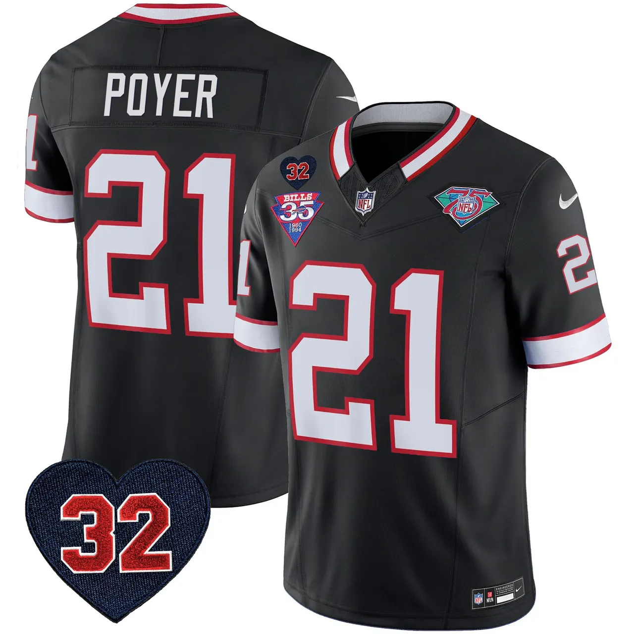 Buffalo Bills Nike 1994 Throwback O.J. Simpson Patch Vapor Limited Stitched Jersey - Image 43