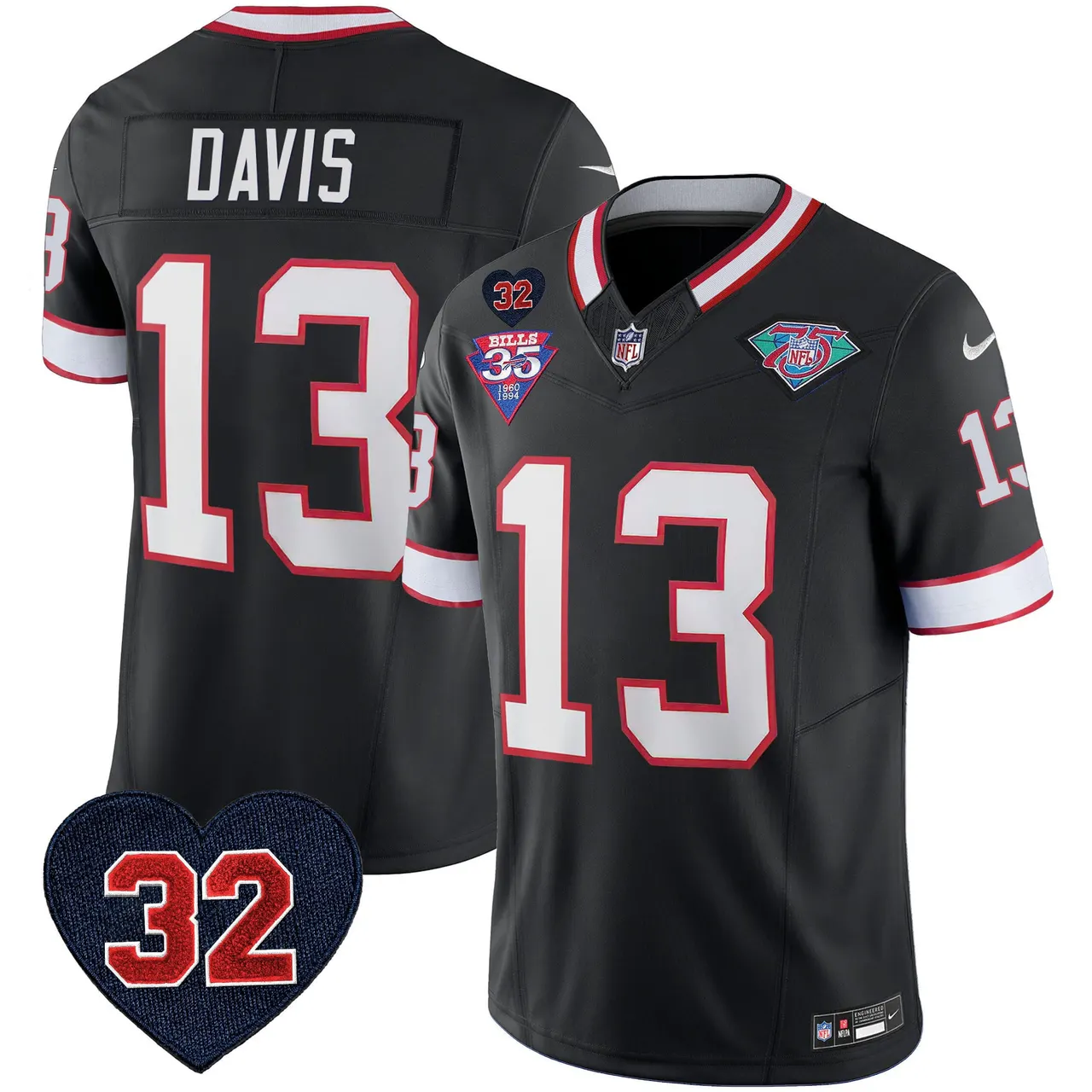 Buffalo Bills Nike 1994 Throwback O.J. Simpson Patch Vapor Limited Stitched Jersey - Image 44